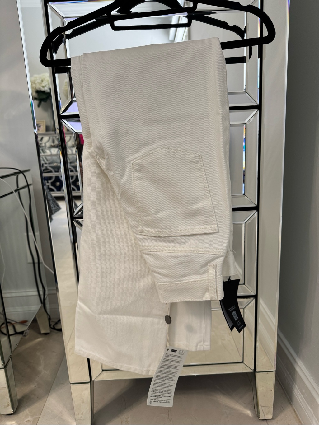 Nobody Denim Off-White Straight-Leg Ripped Jeans — image 5 of 8
